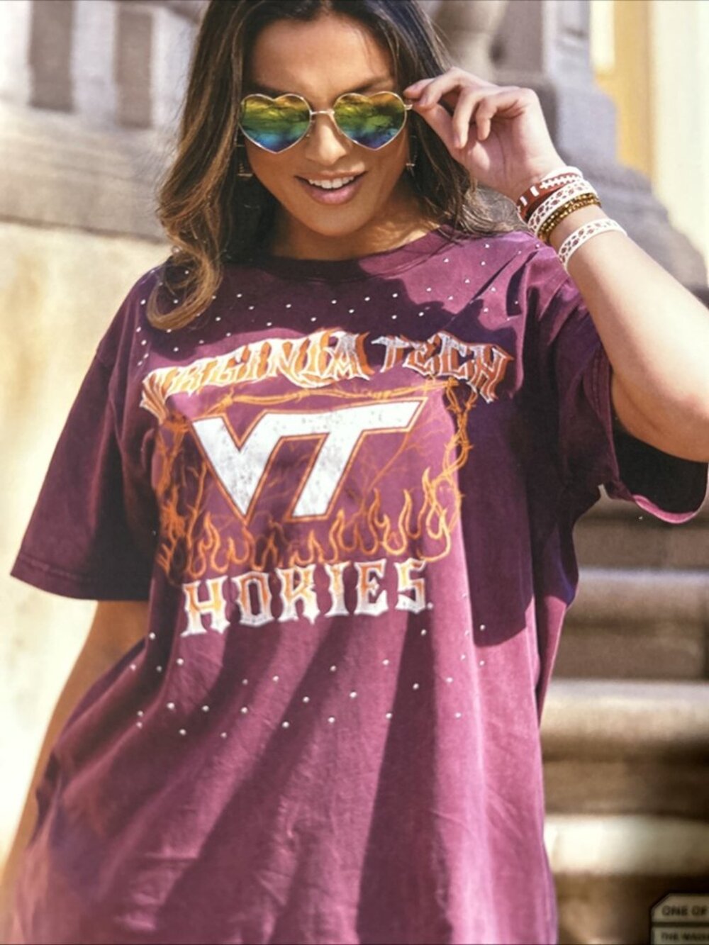 NEW Virginia Tech VT Hokies Colosseum Maroon Concert Tee Shirt Women's M
